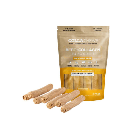 CollaChews 6" Peanut Butter & Collagen Rolls