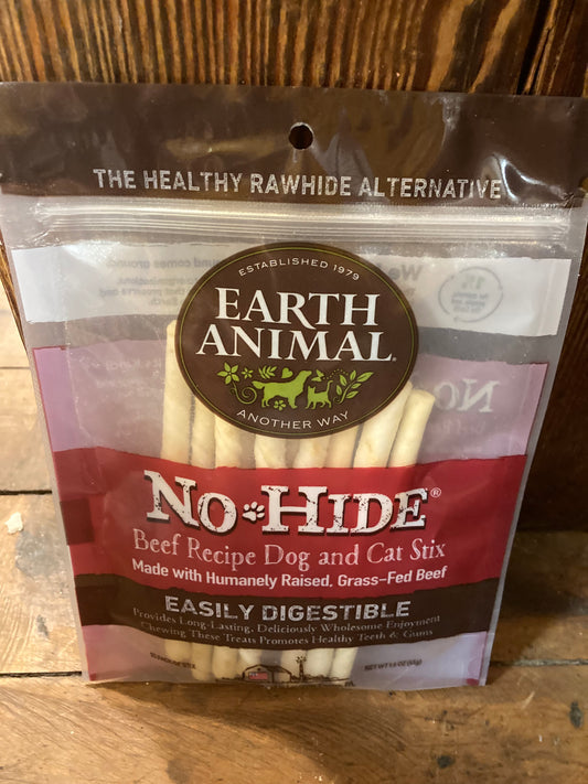 Earth Animal No Hide Beef Stix Dog Treats, 10 Pack
