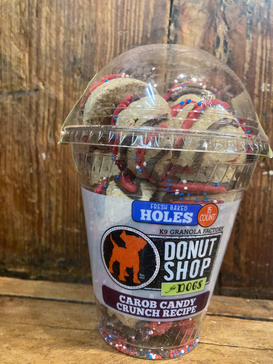 Donut Holes, PATRIOTIC - Carob Candy Crunch Recipe Dog Treats 15ct