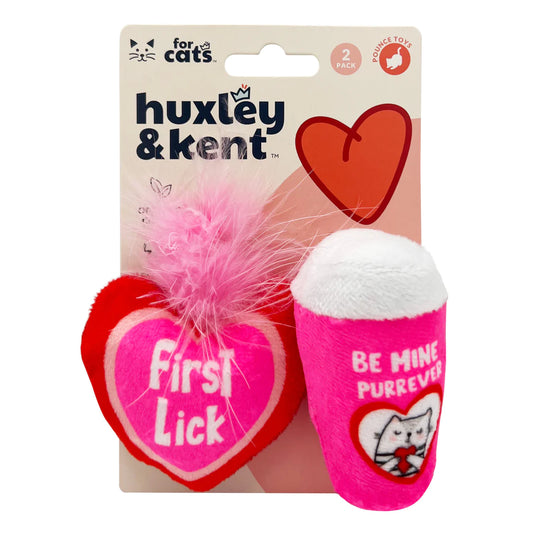 First Lick Heart & Be Mine Coffee 2pk Plush Cat Toy