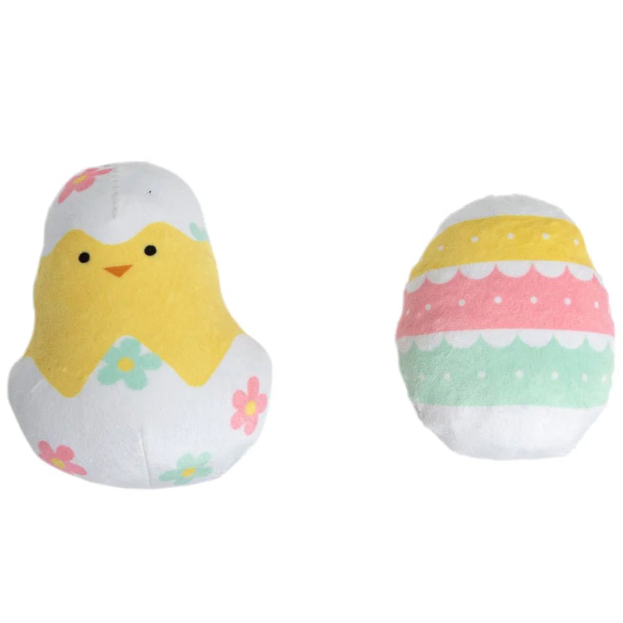 Easter Chick and Egg Cat Toys, Set of 2