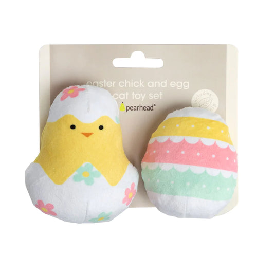 Easter Chick and Egg Cat Toys, Set of 2