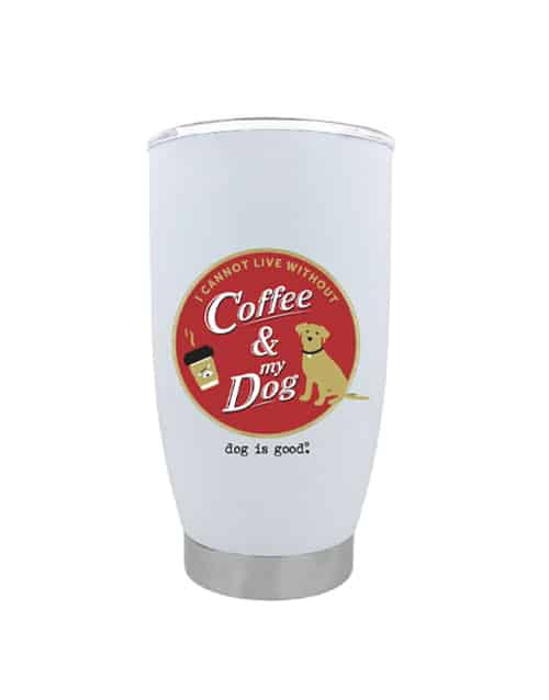 Stainless Tumbler: Coffee and My Dog, 16 oz