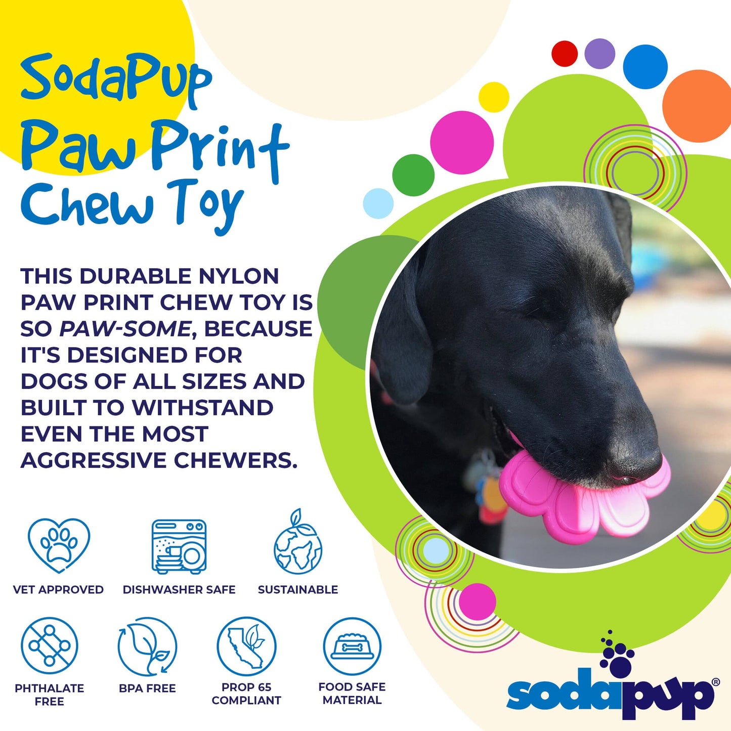 Large Paw Print Nylon Chew Toy