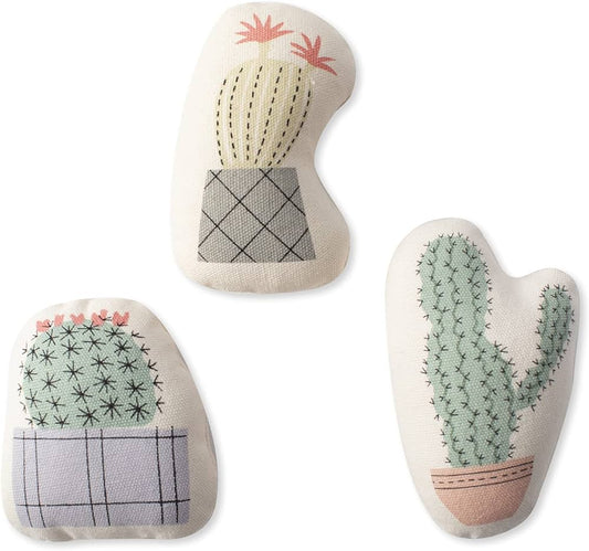 Potted Cactus Canvas Mini Dog Toys, Set of 3